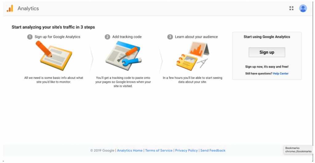 google analytics sign up