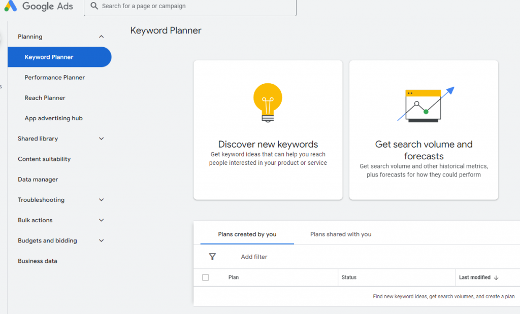 Google Keyword Planner